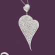 2.00 ct. t.w. Pave Diamond Heart Pendant Necklace in Sterling Silver