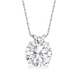 4.00 Carat CZ Solitaire Necklace in 14kt White Gold