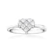 C. 1990 Vintage Giantti .55 ct. t.w. Diamond Heart Ring in 18kt White Gold