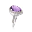 3.15 Carat Amethyst and .10 ct. t.w. Diamond Ring in 14kt White Gold
