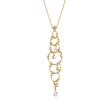 C. 1990 Vintage Stefan Hafner Diamond Drop Necklace in 18kt Yellow Gold