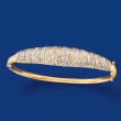 2.00 ct. t.w. Diamond Linear Bangle Bracelet in 18kt Yellow Gold Over Sterling Silver