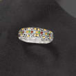 .34 ct. t.w. Multi-Gemstone Bali-Style Ring in Sterling Silver with 18kt Yellow Gold