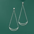 .25 ct. t.w. Diamond Crescent Drop Earrings in Sterling Silver