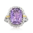 Phillip Gavriel &quot;Popcorn&quot; 5.00 Carat Amethyst Ring in Sterling Silver and 18kt Gold