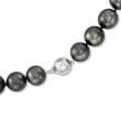 13-15mm Black Cultured Tahitian Pearl Necklace with Diamonds and 14kt White Gold