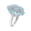 1.60 ct. t.w. Aquamarine Ring with White Topaz Accents in Sterling Silver