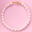 Child's 4-4.5mm Cultured Pearl Bracelet with 14kt Yellow Gold