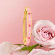 Pink and Purple Enamel Heart Bangle Bracelet in 18kt Gold Over Sterling