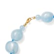 Aquamarine Bead Necklace with 14kt Yellow Gold