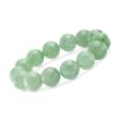 Green Jade Bead Stretch Bracelet