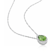 1.60 Carat Peridot and .18 ct. t.w. Diamond Pendant Necklace in 14kt White Gold