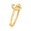 14kt Yellow Gold Laser Polished Initial Ring