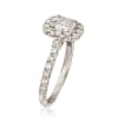 Henri Daussi 1.42 ct. t.w. Diamond Halo Engagement Ring in 18kt White Gold