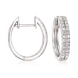 .50 ct. t.w. Diamond Two-Row Hoop Earrings in 14kt White Gold