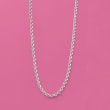 4mm Sterling Silver Rope Chain Necklace