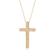 .28 ct. t.w. Diamond Cross Pendant Necklace in 14kt Yellow Gold