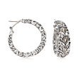 Sterling Silver and 18kt Yellow Gold Scrollwork Hoop Earrings