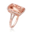 10.00 Carat Morganite and .41 ct. t.w. Diamond Ring in 14kt Rose Gold