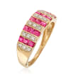 .80 ct. t.w. Ruby Ring with Diamond Accents in 14kt Yellow Gold
