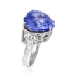 20.00 Carat Tanzanite and .55 ct. t.w. Diamond Ring in 18kt White Gold