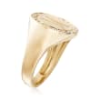 Personalized .26 ct. t.w. Diamond Signet Initial Ring in 18kt Yellow Gold