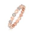 .13 ct. t.w. Pave Diamond Alternating Circle Eternity Band in 14kt Rose Gold