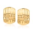 14kt Yellow Gold Curved Five-Row Clip-On Earrings