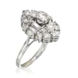 C. 1960 Vintage 1.70 ct. t.w. Diamond Cluster Ring in 18kt White Gold