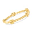 Italian Andiamo 14kt Yellow Gold Over Resin Knot Station Bangle Bracelet