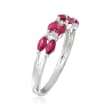 .80 ct. t.w. Ruby Ring with Diamond Accents in 14kt White Gold