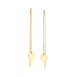 14kt Yellow Gold Disc Drop Threader Earrings