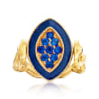 C. 1980 Vintage .48 ct. t.w. Ruby and .48 ct. t.w. Sapphire Ring in 18kt Yellow Gold