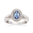 .60 Carat Tanzanite and .10 ct. t.w. White Topaz Ring in Sterling Silver