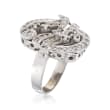 C. 1950 Vintage .60 ct. t.w. Diamond Ribbon Swirl Ring in 14kt White Gold