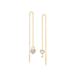 .10 ct. t.w. Diamond Lock and Key Mismatched Threader Earrings in 14kt Yellow Gold