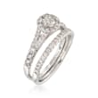 1.20 ct. t.w. Diamond Bridal Set: Engagement and Wedding Rings in 14kt White Gold