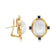 Mazza Moonstone and .96 ct. t.w. Sapphire Earrings in 14kt Yellow Gold