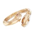 14kt Yellow Gold Double Panther Head Bypass Bangle Bracelet with .30 ct. t.w. Rubies