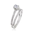  1.00 ct. t.w. Diamond Bridal Set: Engagement and Wedding Ring in 14kt White Gold