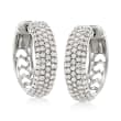 2.00 ct. t.w. Diamond Hoop Earrings in 14kt White Gold