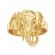 Italian 18kt Gold Over Sterling Elephant Ring
