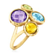 4.10 ct. t.w. Multi-Gemstone Ring in 14kt Yellow Gold