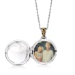 Two-Tone Sterling Silver Bali-Style Locket Necklace