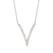 Gabriel Designs .29 ct. t.w. Diamond Deep V-Necklace in 14kt White Gold