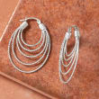 Sterling Silver Diamond-Cut Multi-Hoop Earrings