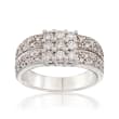 C. 1990 Vintage .75 ct. t.w. Diamond Square-Top Ring in 14kt White Gold
