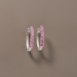 1.80 ct. t.w. Pink Tourmaline Hoops in Sterling Silver