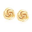 Italian 18kt Yellow Gold Swirl Earrings