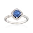 1.05 Carat Sapphire and .25 ct. t.w. Diamond Ring in 14kt White Gold
